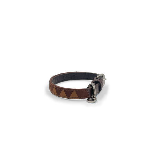 Sharktooth Dog Collar Leather - Latte
